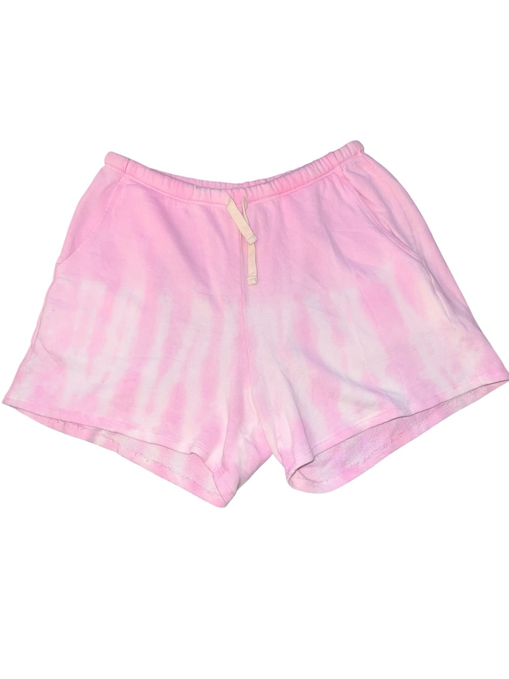 EUC Electric & Rose Light Pink White Tie-Dye High Waist Lounge Shorts Medium